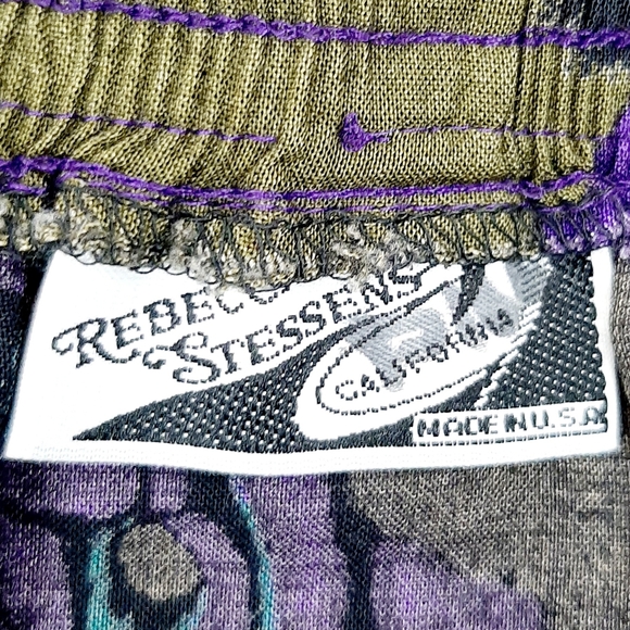 VTG Rebecca Stessens California Abstract Floral Midi Skirt Size Medium USA Made - Picture 12 of 12